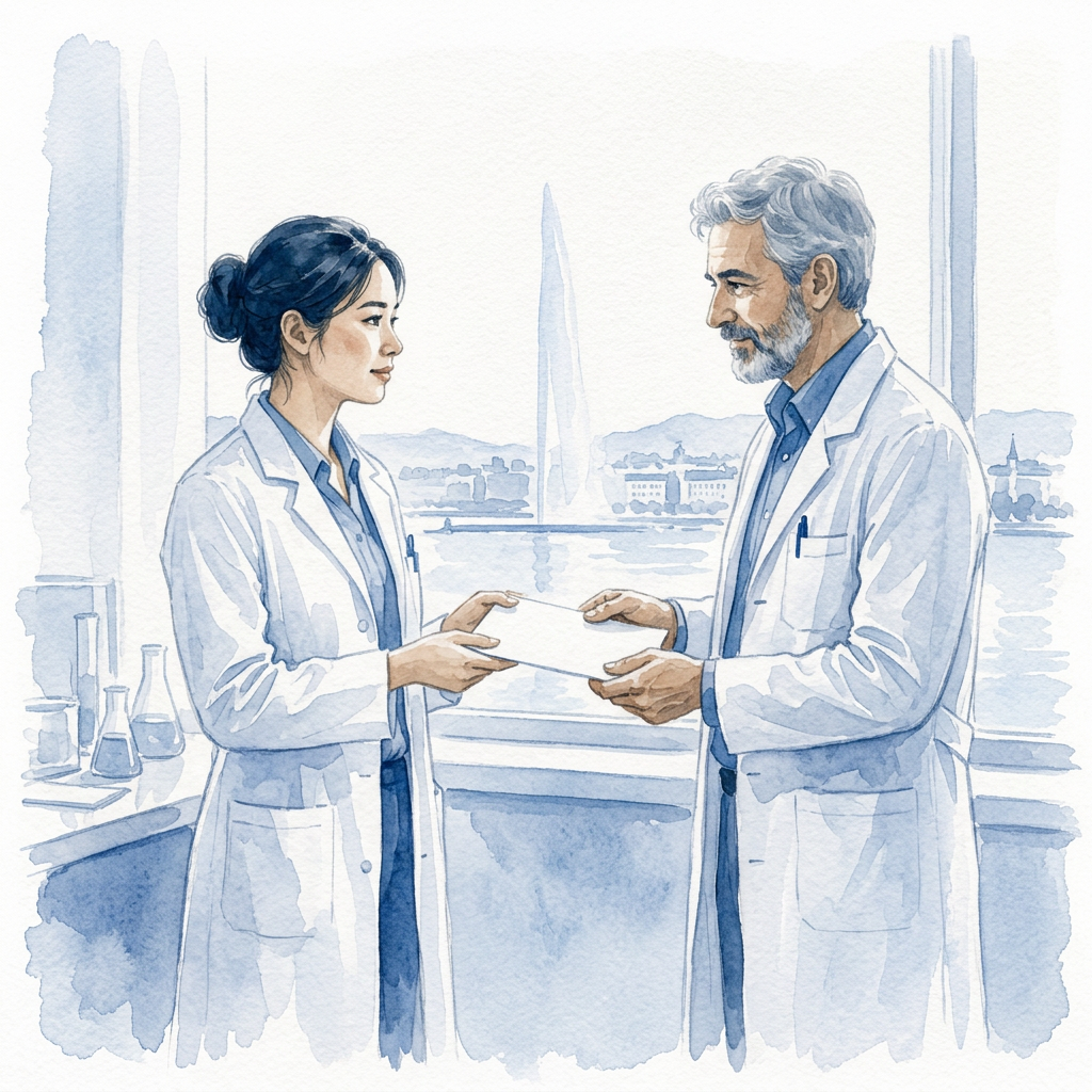 Remise de prix scientifiques à des chercheurs